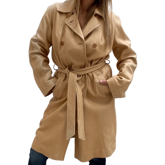 Vintage Donna Karan Leather Trench Coat